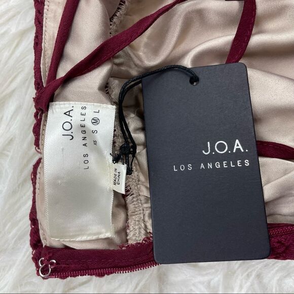 J.O.A. Scalloped Floral Lace Fit and Flare Lace Up Dress - Picture 12 of 13